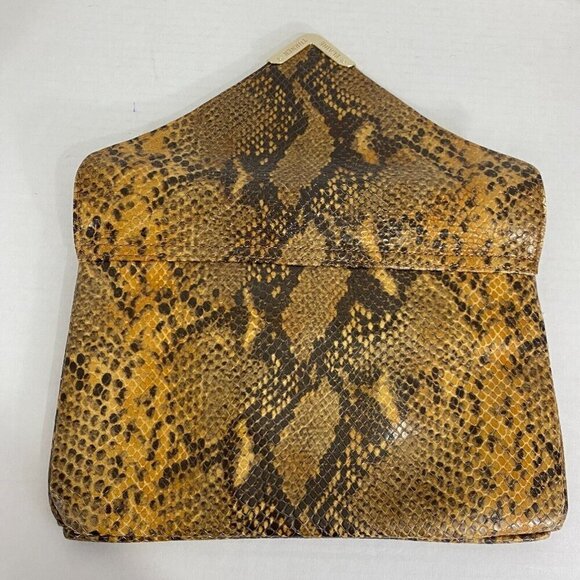 Elaine Turner Clutch Faux Snakeskin Pebbled Magnetic Closure Envelope Mobwife - Picture 13 of 16